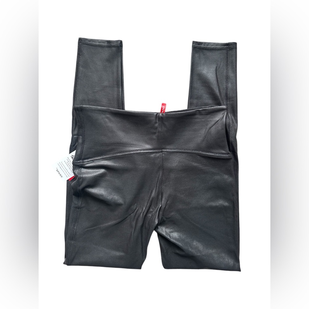 SPANX Spanxshape Black Faux Leather Leggings Size L - Picture 4 of 5